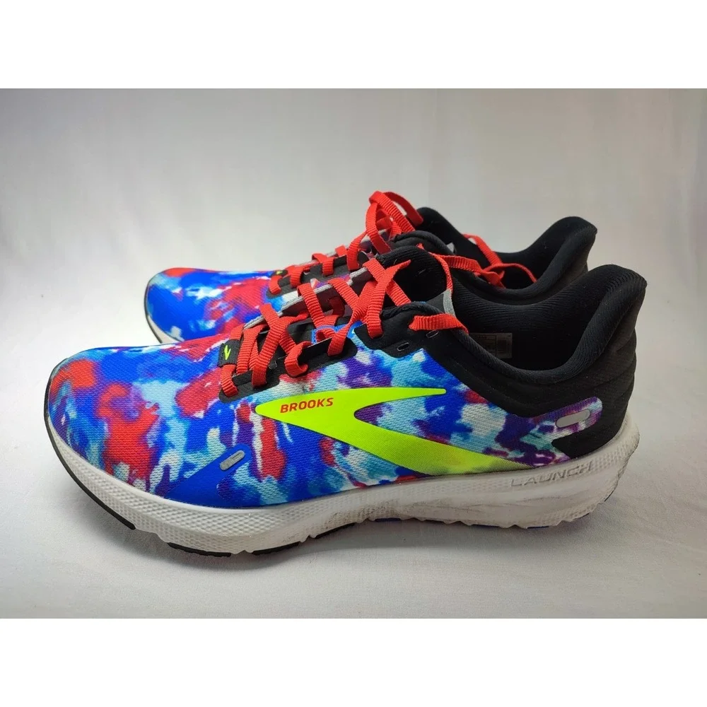 Brooks Launch 9 Tie-Dye Blue Red Mens Running Shoe US 8.5 Medium Width